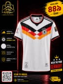 জার্মানি প্রিমিয়াম ফুটবল জার্সি - L - white-black-red - RoopGhor - রূপঘর