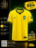 ব্রাজিল প্রিমিয়াম ফুটবল জার্সি - L - yellow - RoopGhor - রূপঘর