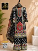 ডুবাই সিল্ক রেডি থ্রিপিস - L - DarkSlateGray - RoopGhor - রূপঘর