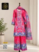 ডুবাই সিল্ক রেডি থ্রিপিস A - L - purple - RoopGhor - রূপঘর
