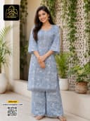 ফ্লোরাল প্রিন্টেড রেডি টু-পিস (৬ কালার) - L - LightSteelBlue - RoopGhor - রূপঘর