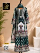 ডুবাই সিল্ক রেডি থ্রিপিস - L - DarkSlateGray - RoopGhor - রূপঘর