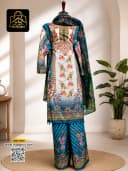 ডুবাই সিল্ক রেডি থ্রিপিস - L - LightSteelBlue - RoopGhor - রূপঘর