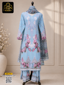 ডুবাই সিল্ক রেডি থ্রিপিস - L - black - RoopGhor - রূপঘর