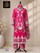ডুবাই সিল্ক রেডি থ্রিপিস - L - black - RoopGhor - রূপঘর